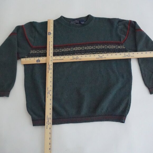 Vintage Susquehanna Trail Teal Cotton Sweater Cabincore Old Money XL - Picture 3 of 10